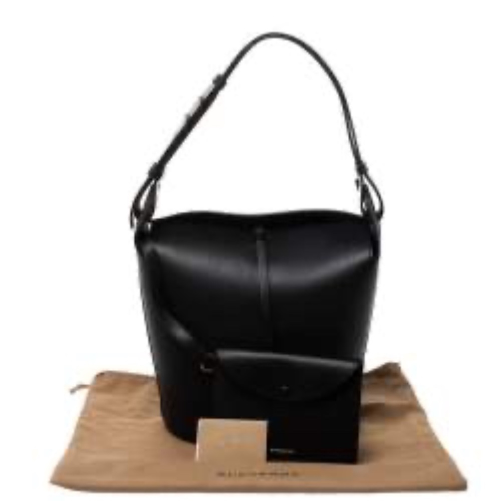AUTHENTIC Burberry Black Leather Medium Bucket Bag